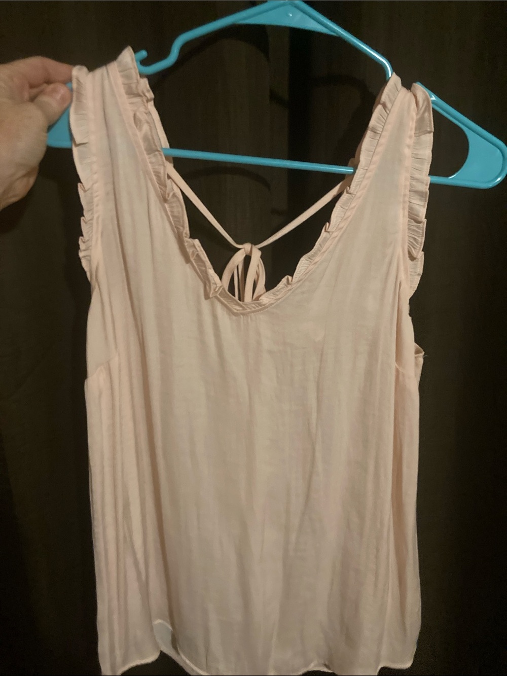 LC Lauren Conrad Blush Pink V-Neck Ruffle Camisole